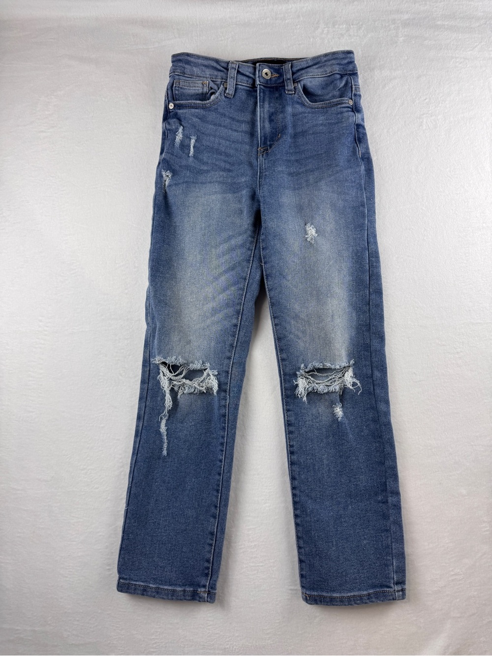 Kendall & Kylie Y2K Distressed Straight Leg Jeans Size 1/25 | Medium Wash Denim‎